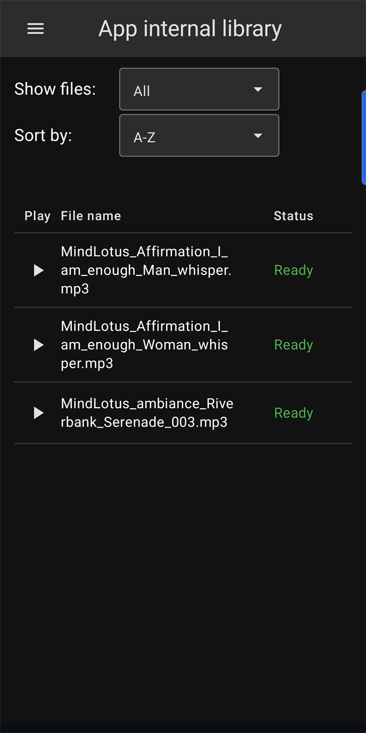 Screenshot of the internal MindLotus library